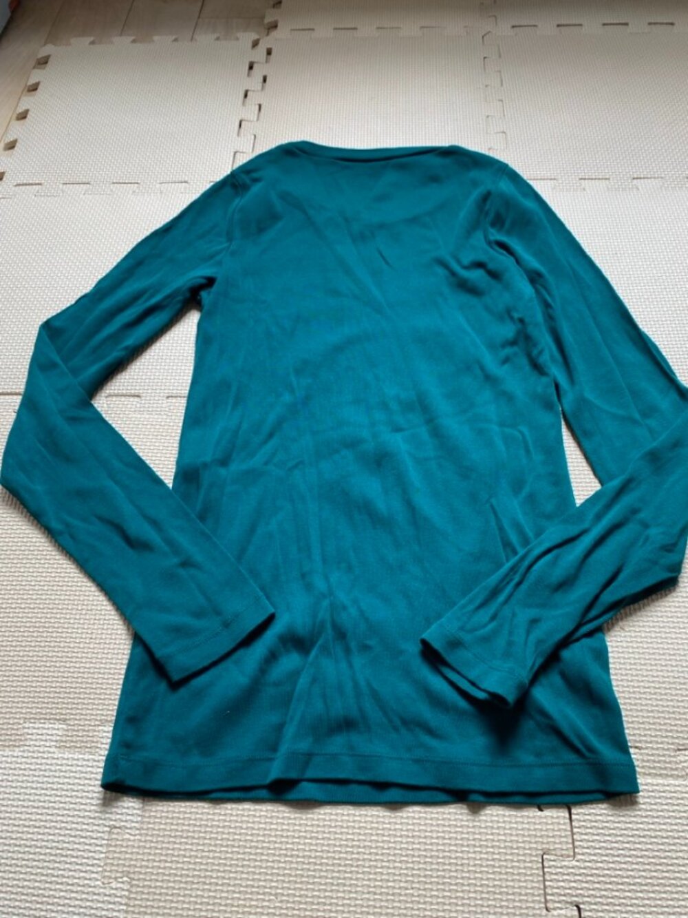 J.Crew Perfect Fit Teal Green Long Sleeve Knit Top Size M